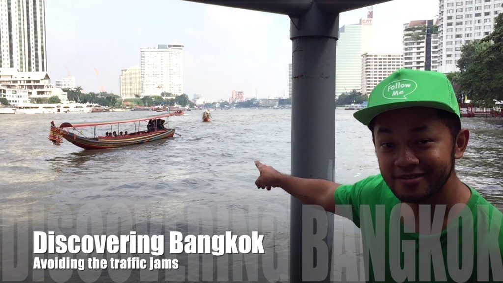 Catching the ferry on the river in Bangkok