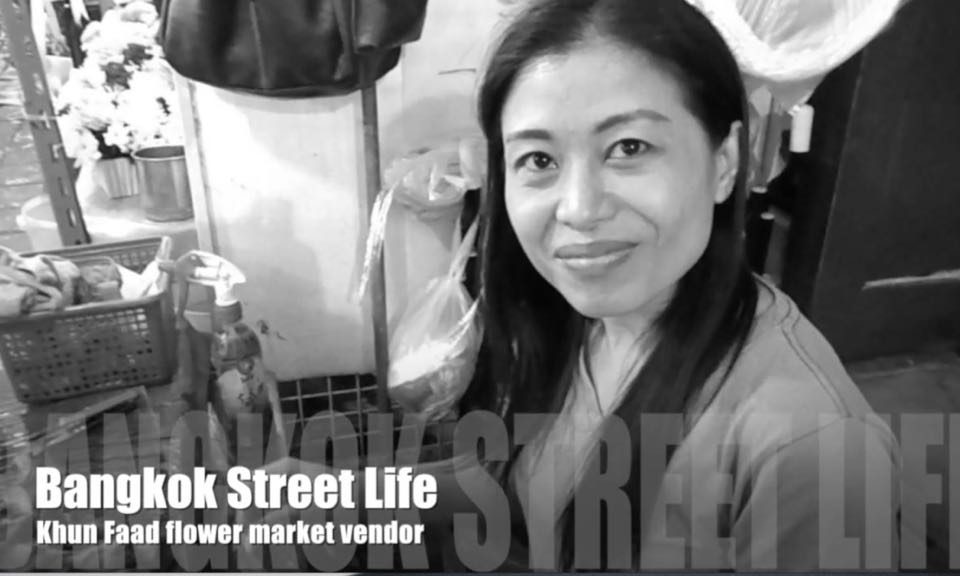 Flower garland vendor in Bangkok