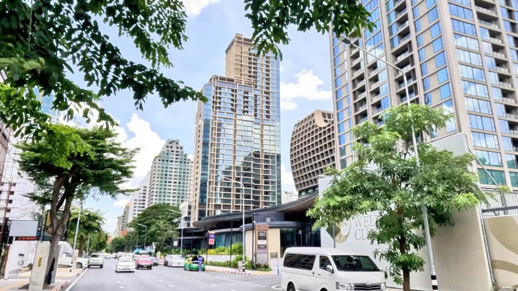Cycling along Lang Suan Road in central Bangkok.