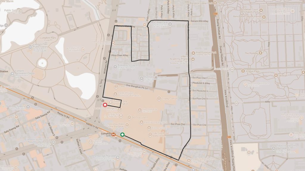 One Bangkok Loop cycling route map, Bangkok