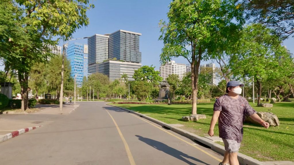 Lumphini Park morning walking paths, Bangkok