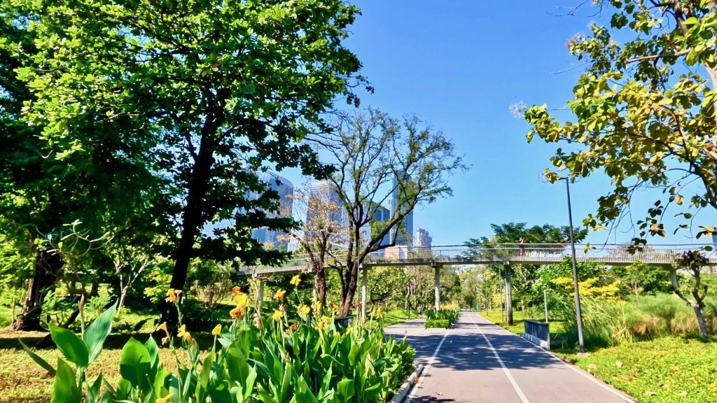 Benjakitti Park wetlands cycling path, Bangkok