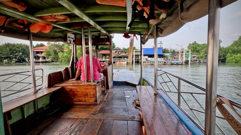 Ferry crossing from Khlong Toei Pier across the Chao Phraya River in Bangkok
