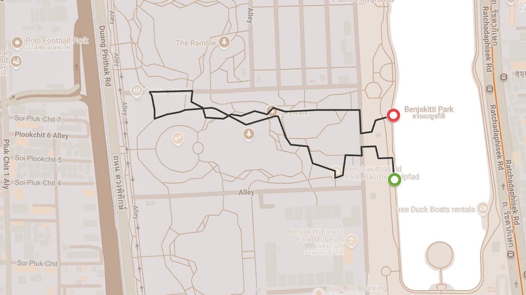Benchakitti Park Walking Route map, Bangkok